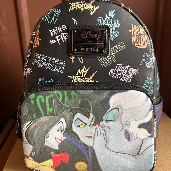 Loungefly Disney Villains Maleficent Ursula Cruella Scar Hades Mini Backpack - Picture 2 of 10
